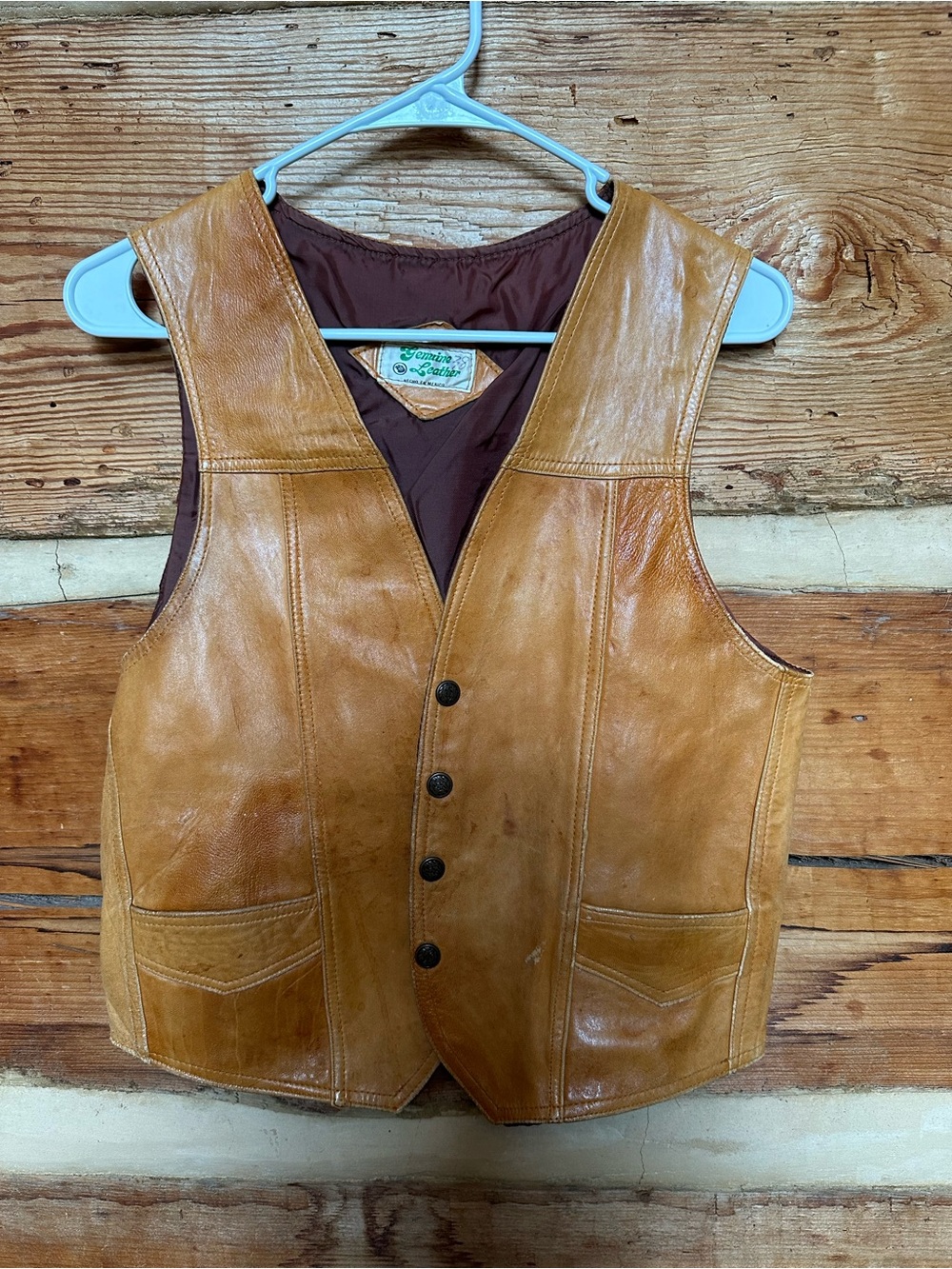 Vintage Tan Leather Vest